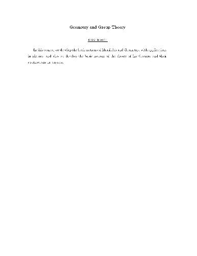 Geometry and group theory