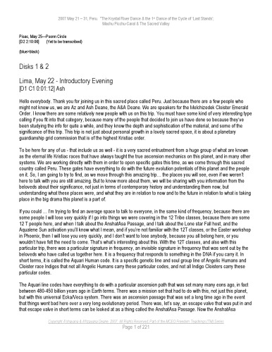 The Krystal River Dance Transcript
