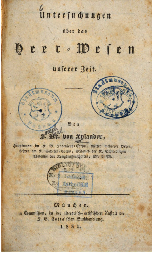 Untersuchungen über das Heer-Wesen unserer Zeit
