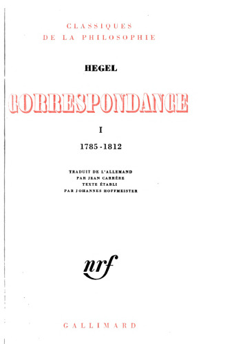 Correspondance (1785-1831)