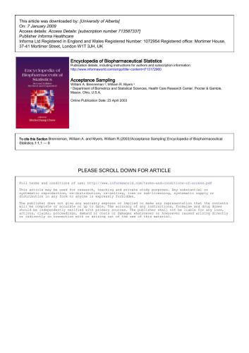Encyclopedia of Biopharmaceutical Statistics