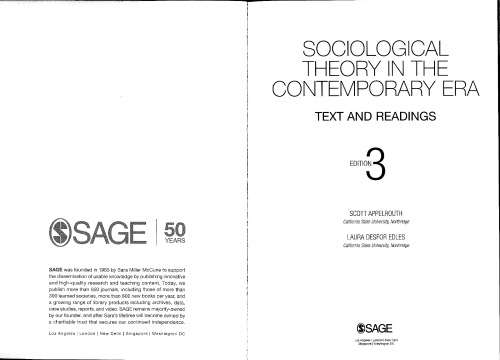 Sociological Theory in the Contemporary Era, Third Edition