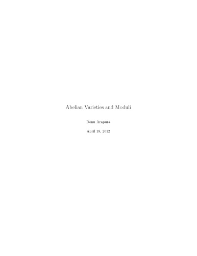 Abelian Varieties and Moduli [Lecture notes]