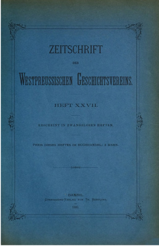 Zeitschrift des Westpreußischen Geschichtsvereins