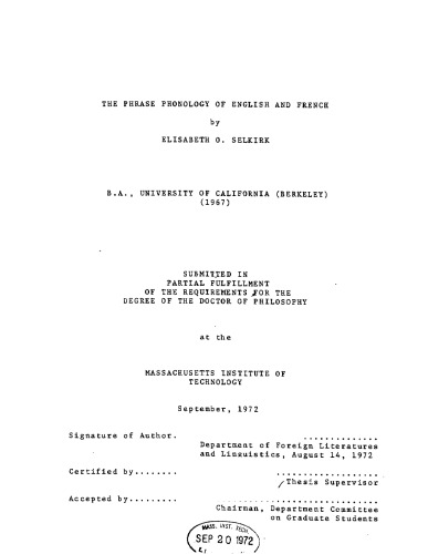 [Dissertation] The Phrase Phonology of English and French