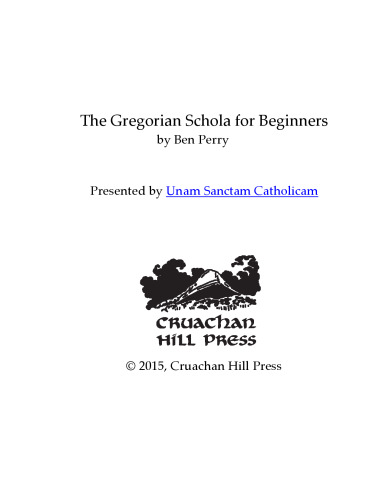 The Gregorian Schola for Beginners