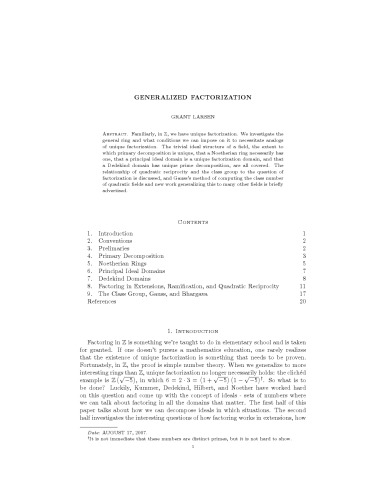 Generalized factorization