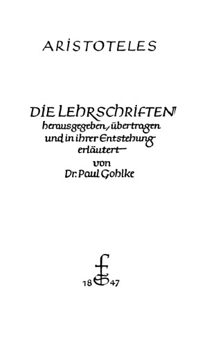 Über die Zeugung der Geschöpfe