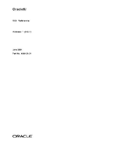 Oracle 9i. SQL Reference