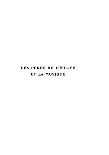Les pères de l'église et la musique