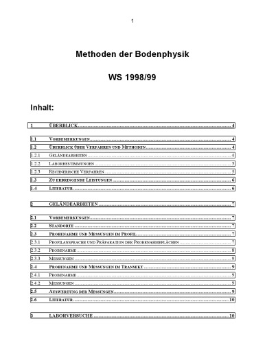 Methoden der Bodenphysik