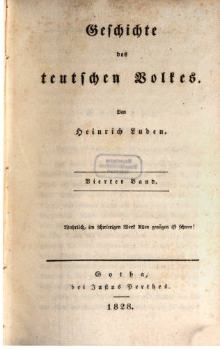 Geschichte des teutschen Volkes