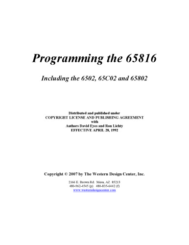 Programming the 65816: Including the 6502, 65C02, and 65802