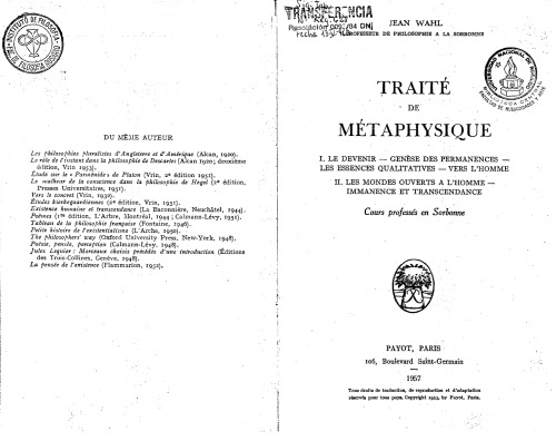 Traité de Métaphysique