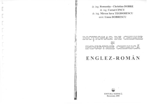 Dicționar de chimie și industrie chimică englez-român