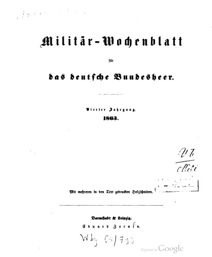 Militär-Wochenblatt für das deutsche Bundesheer