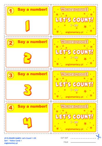 Board Game Let's count! (Numbers 1-20)