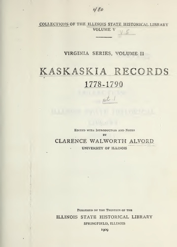Virginia Series (Kaskaskia Records 1778-1790, Part 1)