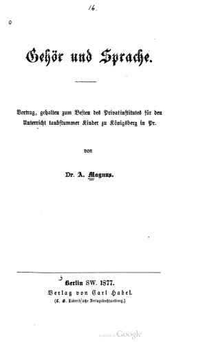Gehör und Sprache