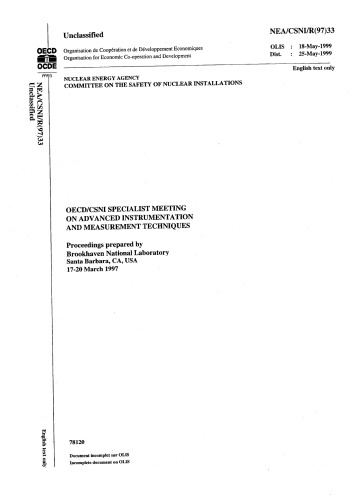 Advanced Instrumentation and Measurement Techniques (csni-r1997-33)