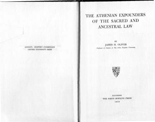 The Athenian Expounders of the Sacred and Ancestral Law