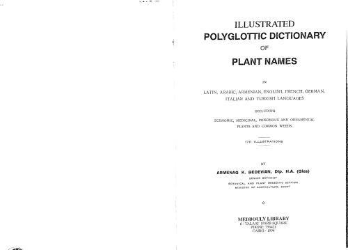 Illustrated Polyglottic Dictionary of Plant Names