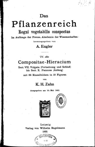 Pflanzenreich zahn hieracium