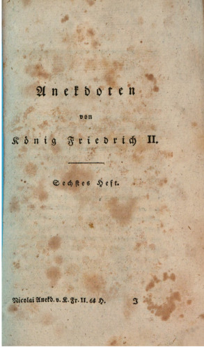 Anekdoten von König Friedrich II. von Preußen