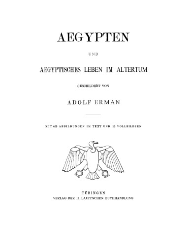 Ägypten und ägyptisches Leben im Altertum