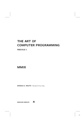The Art of Computer Programming. Fascicle 1. MMIX