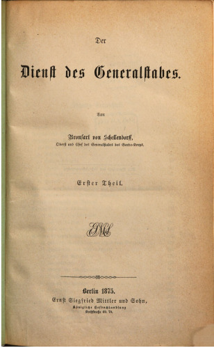 Der Dienst des Generalstabes