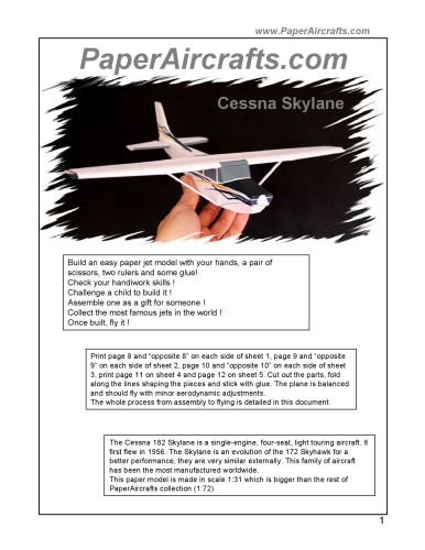PaperAircrafts.com Cessna Skylane
