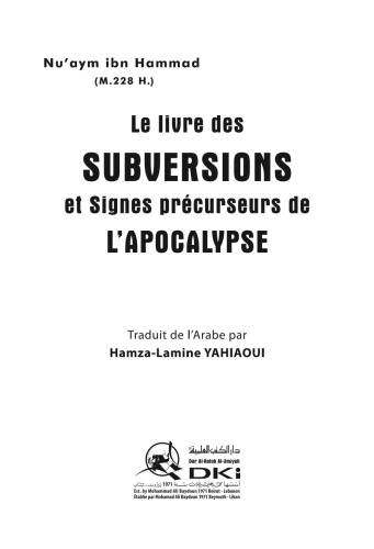 Le livre des subversions et signes précurseurs de l'apocalypse