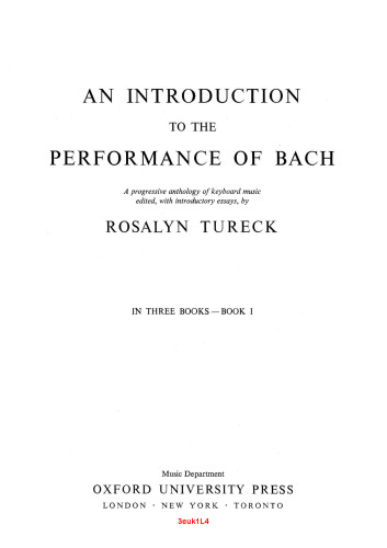 An Introduction to the Performance of Bach