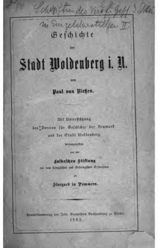 Geschichte der Stadt Woldenberg i. N.