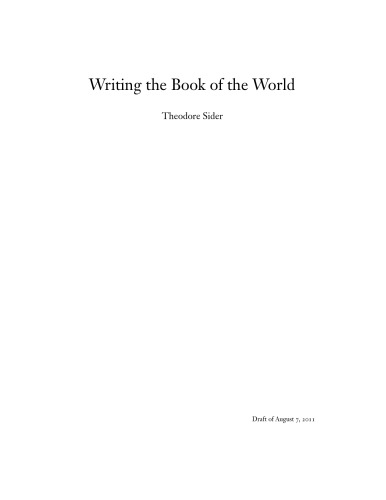 Writing the Book of the World