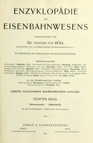 Enzyklopädie des Eisenbahnwesens / Fahrpersonal - Gütertarife