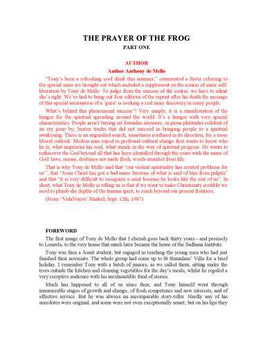 The Prayer of the Frog (Volume 1 and Volume 2)