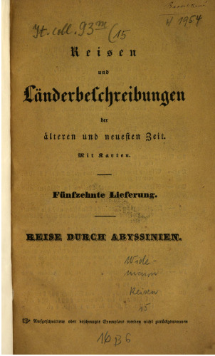 Reise durch Abyssinien [Abessinien] im Jahre 1836