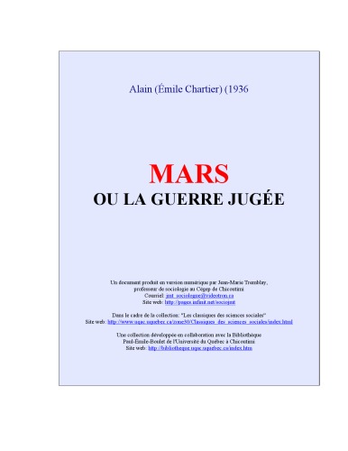 Mars, ou la guerre jugée