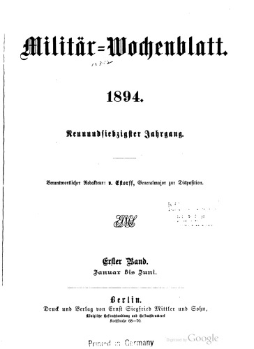 Militär-Wochenblatt
