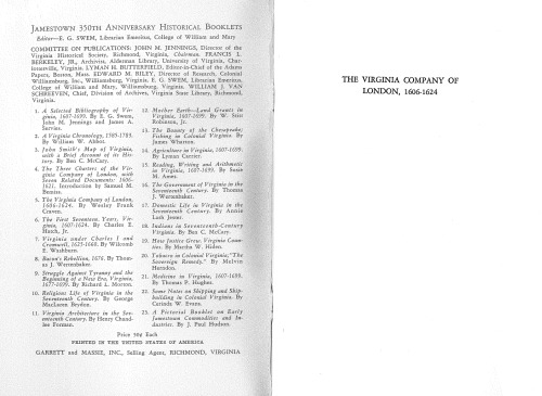 The Virginia Company of London, 1606-1624