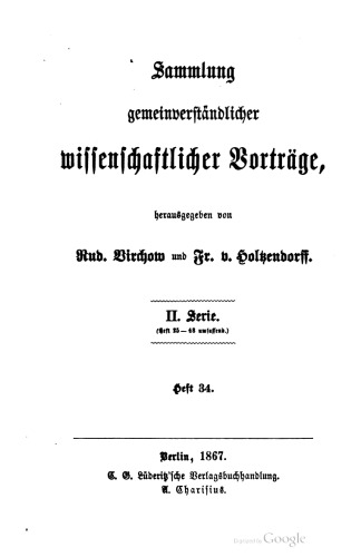 Bedeutung und Werth [Wert] der Schutzpockenimpfung. Vortrag im Königsberger kaufmännischen Verein, gehalten im Januar 1867