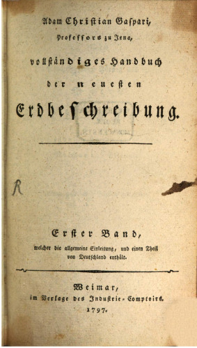 Vollständiges Handbuch der neuesten Erdbeschreibung