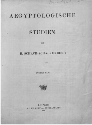 Ägyptologische Studien