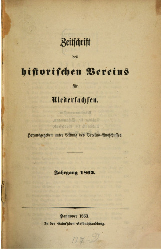 Zeitschrift des Historischen Vereins für Niedersachsen