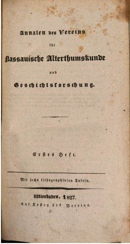 Annalen des Vereins für Nassauische Altertumskunde und Geschichtsforschung