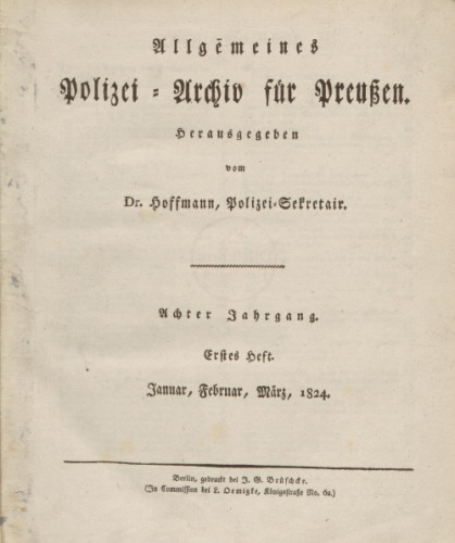Allgemeines Polizei-Archiv für Preussen