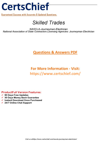 NASCLA (National Association of State Contractors Licensing Agencies) Journeyman Electrician exam is a standardized test designed to evaluate the knowledge and skills of electricians seeking licensure in multiple states across the United States.