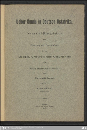 Über Gundu in Deutsch-Ostafrika